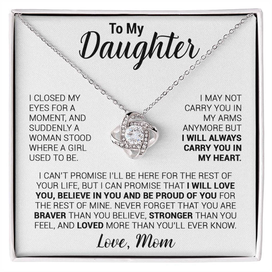 To My Daughter Necklace, Daughter Mother Necklace, Daughter Gift From Mom 22_8_White