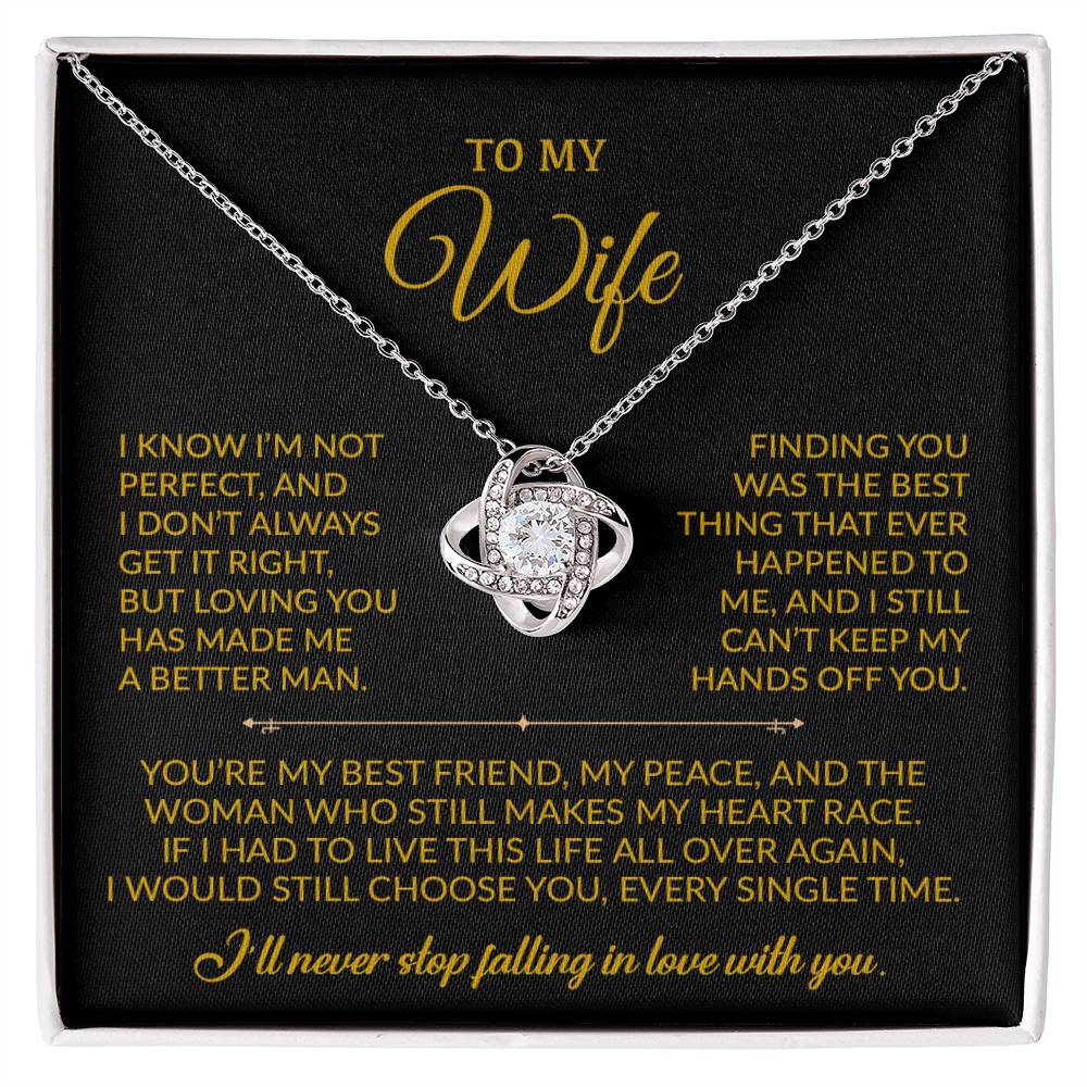 To My Wife Necklace, Gift For Wife, Anniversary Gift For Wife, Necklace For Wife 4_9_Gold