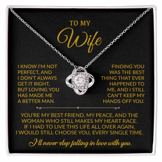To My Wife Necklace, Gift For Wife, Anniversary Gift For Wife, Necklace For Wife 4_9_Gold
