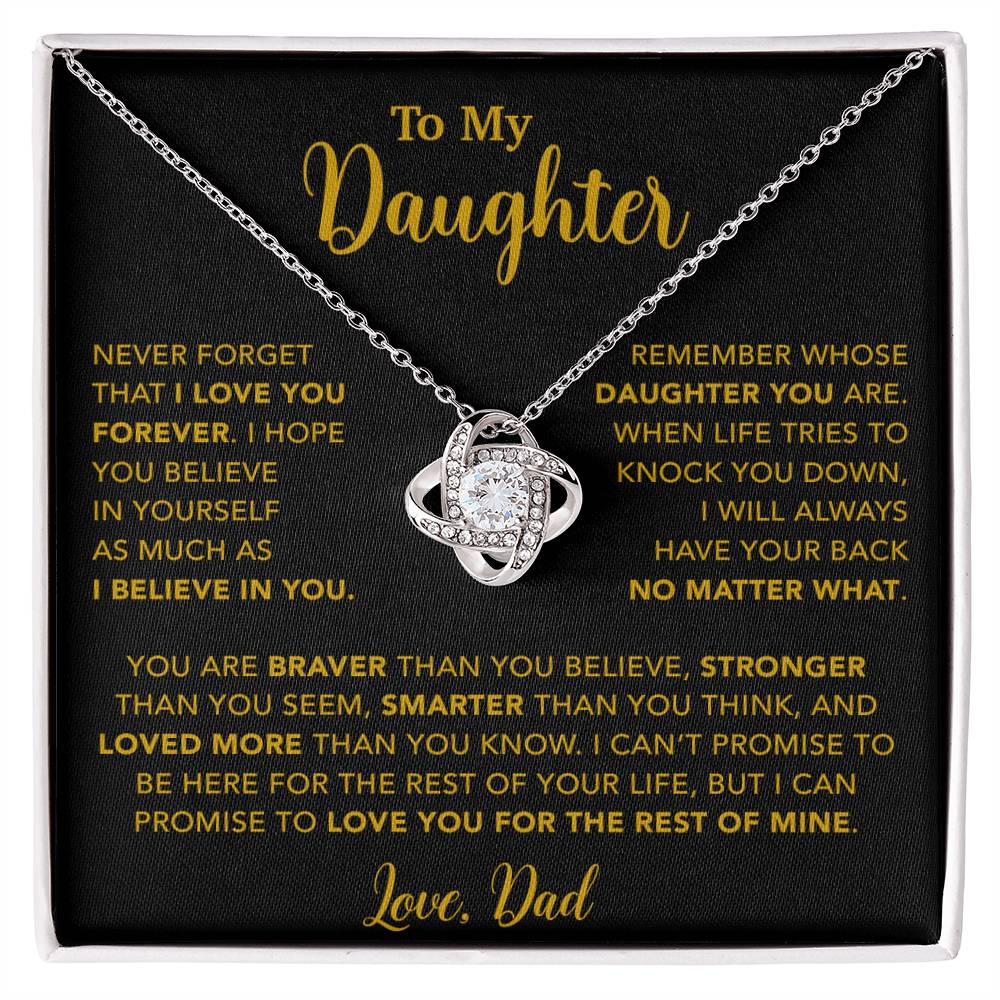 To My Daughter Necklace, Gift for Daughter from Dad, Father Daughter Necklace 7_4_Gold