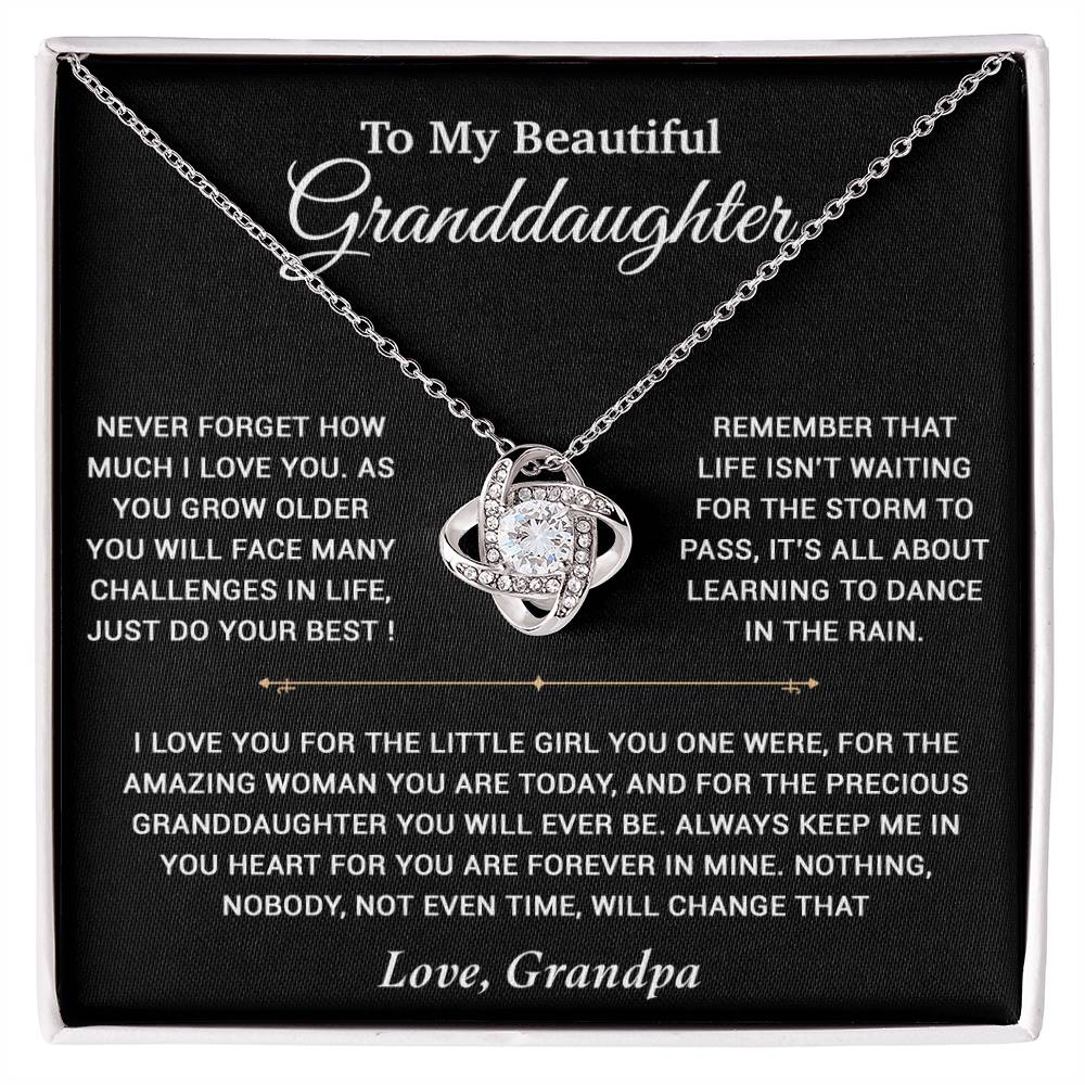 To My Granddaughter Necklace, Birthday Gift For Granddaughter, Birthday Gifts 22_7_Black
