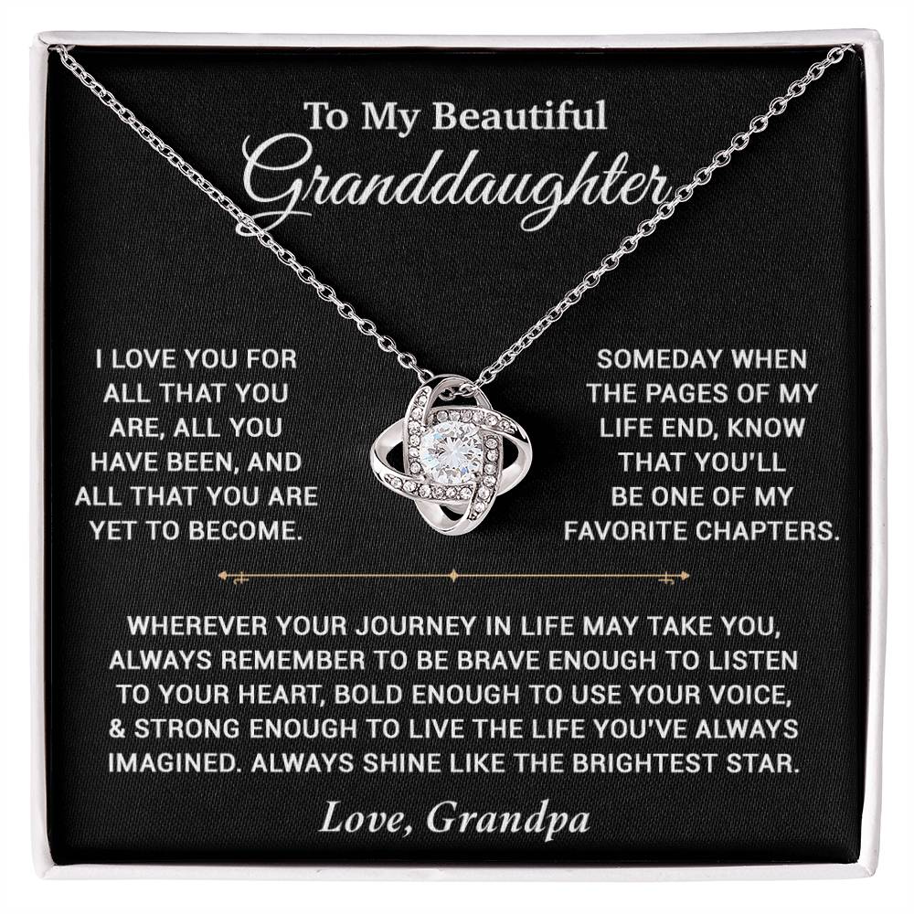 To My Granddaughter Necklace, Birthday Gift For Granddaughter, Birthday Gifts 12_6_Black