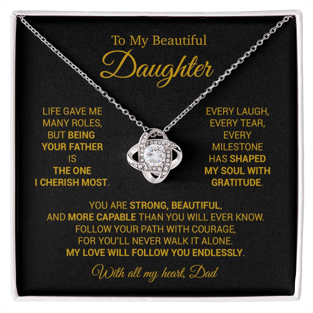 To My Daughter Necklace, Daughter Father Necklace, Daughter Gift From Dad 16_11_Gold