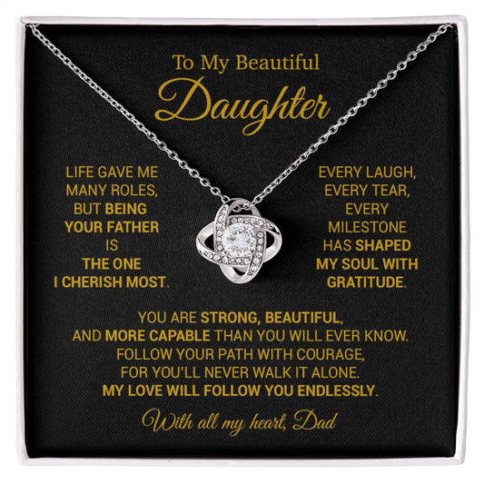 To My Daughter Necklace, Daughter Father Necklace, Daughter Gift From Dad 16_11_Gold