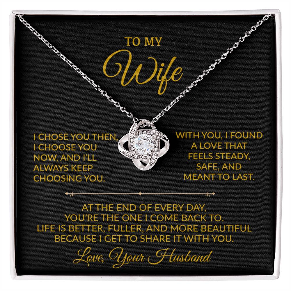 To My Wife Necklace, Gift For Wife, Anniversary Gift For Wife, Necklace For Wife 29_8_Gold