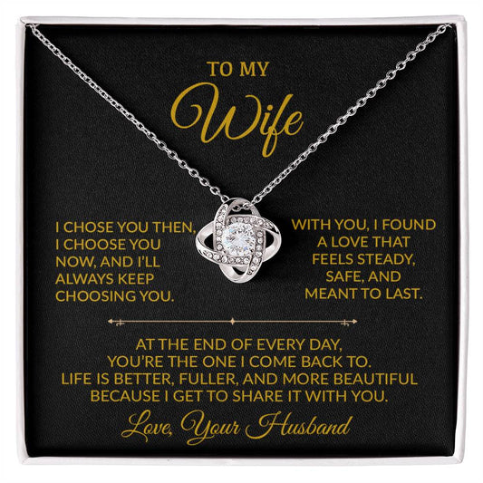 To My Wife Necklace, Gift For Wife, Anniversary Gift For Wife, Necklace For Wife 29_8_Gold