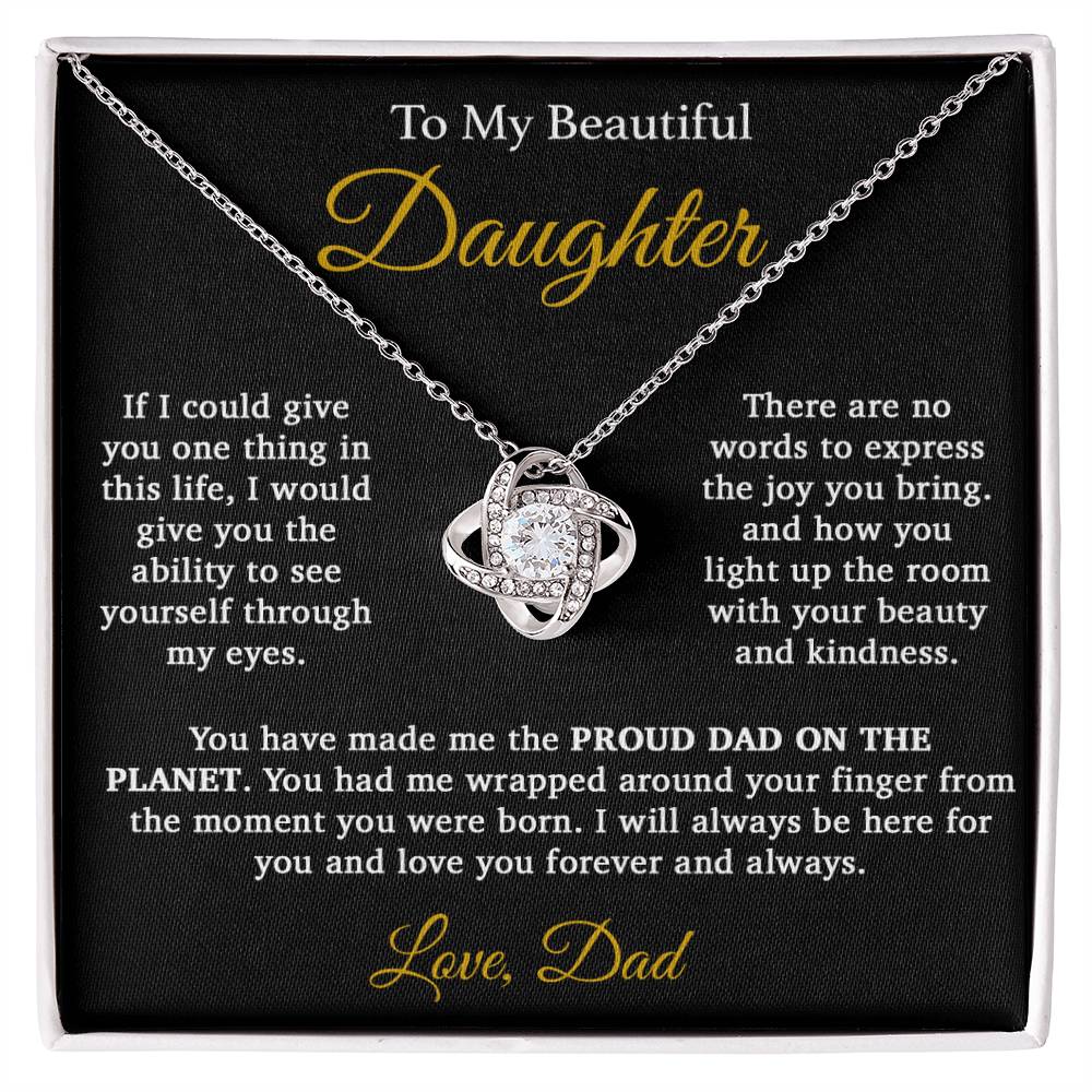 To My Daughter Necklace, Daughter Father Necklace, Daughter Gift From Dad333_Gold
