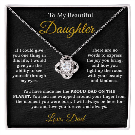 To My Daughter Necklace, Daughter Father Necklace, Daughter Gift From Dad333_Gold