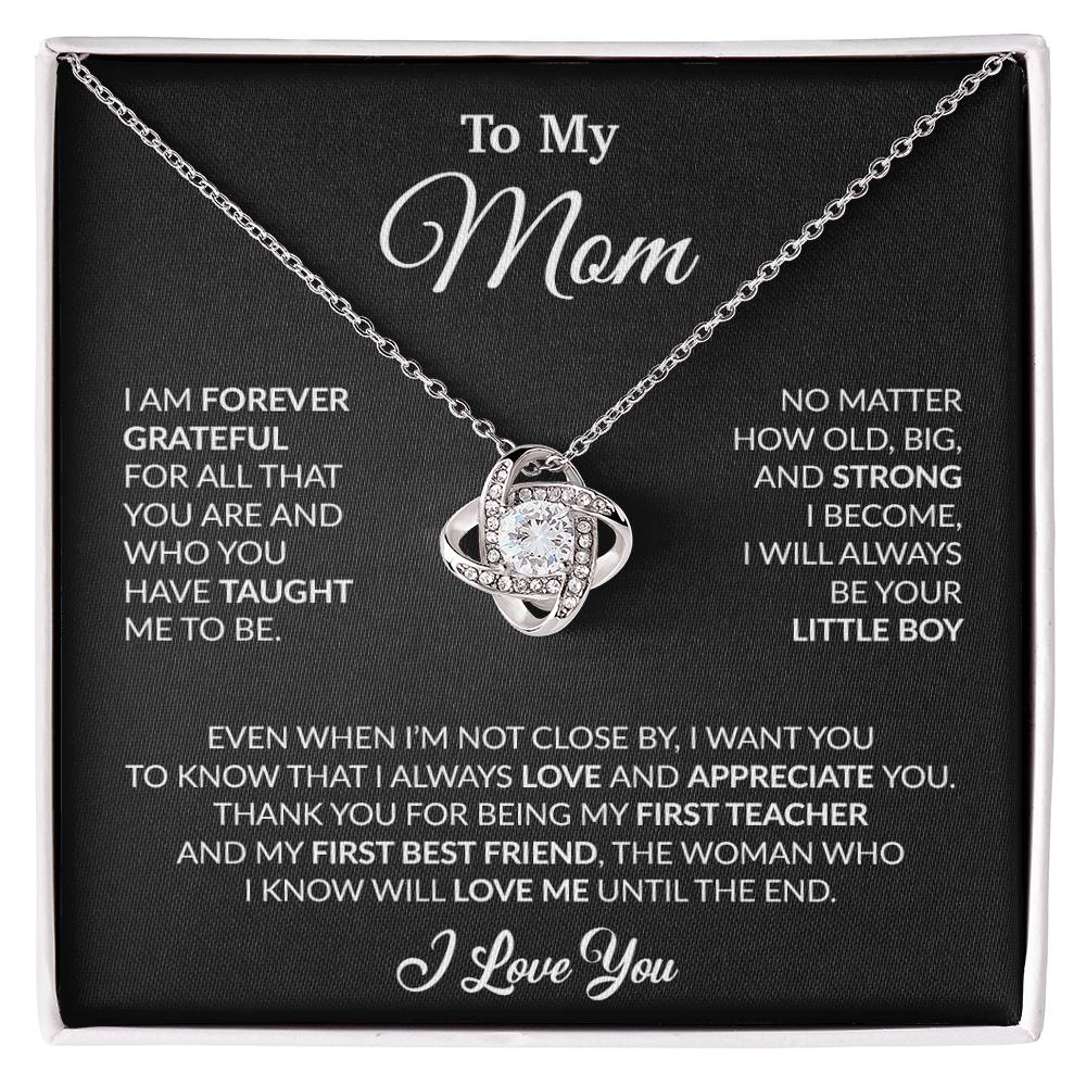 To My Mom Necklace, Gift For Mom From Daughter, Mother's Day Gifts 3_4_Black