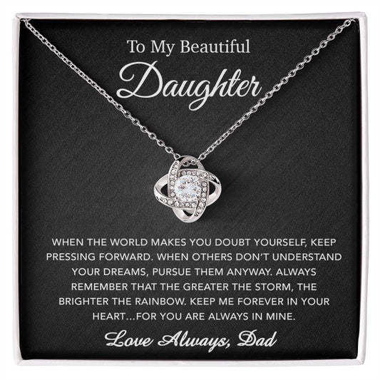To My Daughter Necklace, Gift for Daughter from Dad, Father Daughter Necklace 20_5_Black