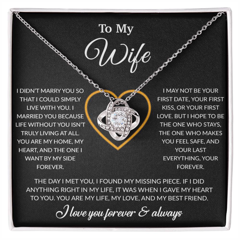To My Wife Necklace, Gift For Wife, Anniversary Gift For Wife, Necklace For Wife 24_2_Black