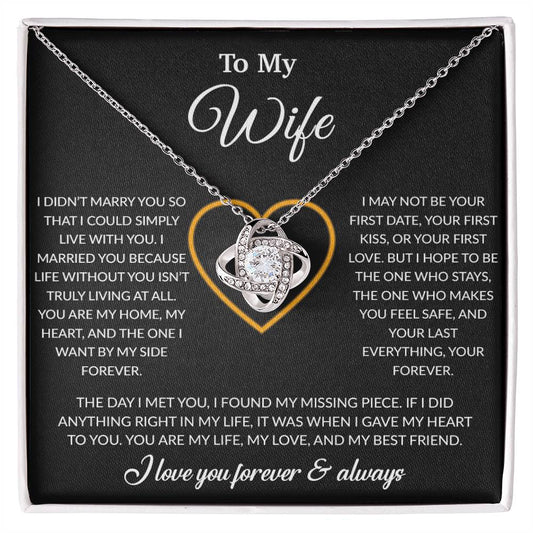 To My Wife Necklace, Gift For Wife, Anniversary Gift For Wife, Necklace For Wife 24_2_Black