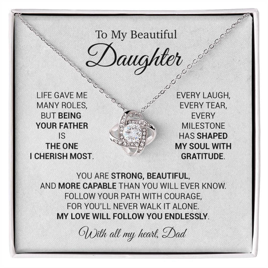 To My Daughter Necklace, Daughter Father Necklace, Daughter Gift From Dad 16_11_White
