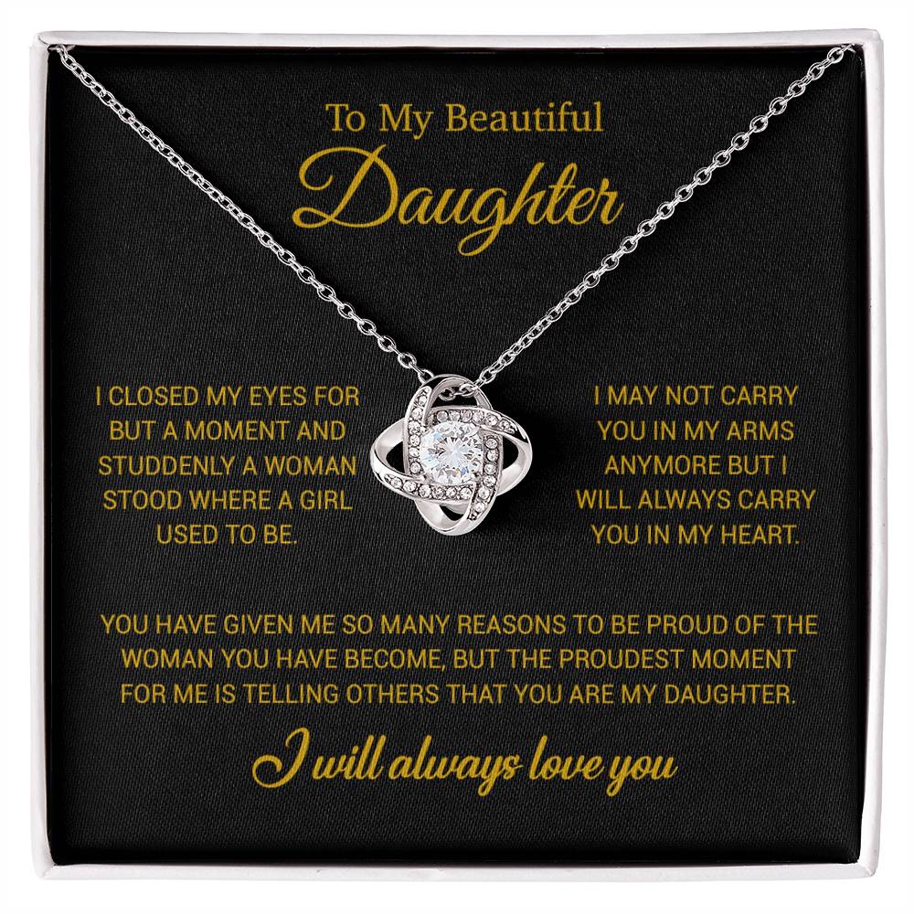 To My Daughter Necklace, Gift for Daughter from Dad, Daughter Father Necklace 24_11_Gold