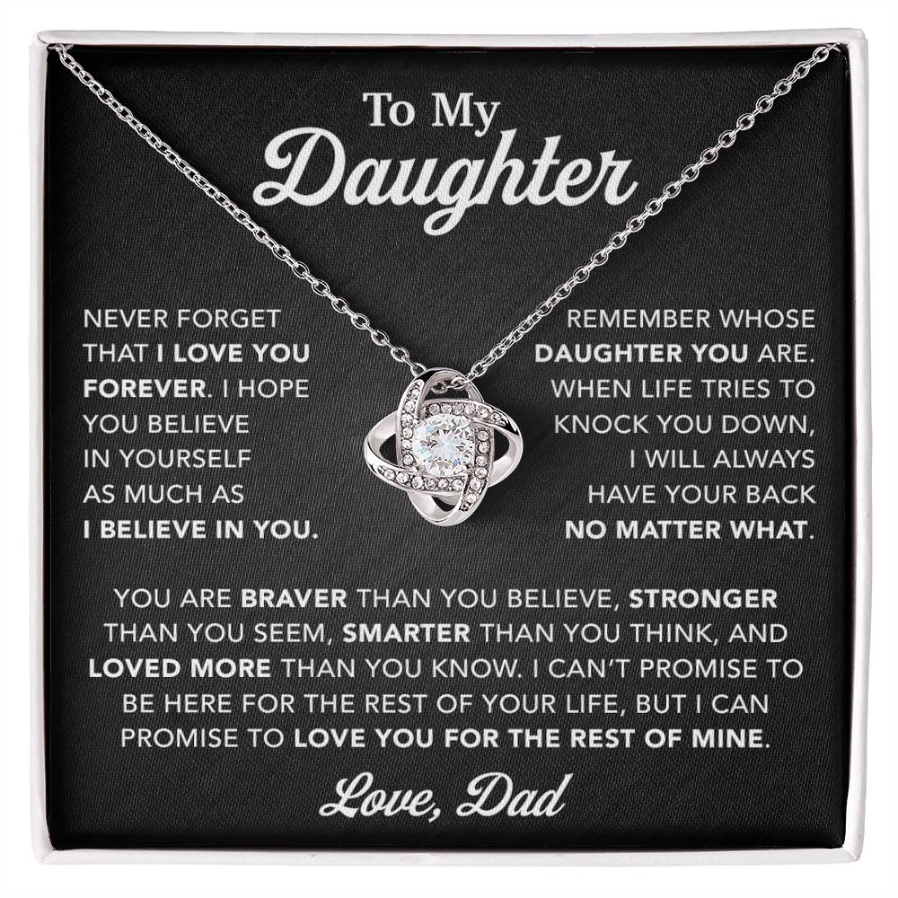 To My Daughter Necklace, Gift for Daughter from Dad, Father Daughter Necklace 25_2_Black