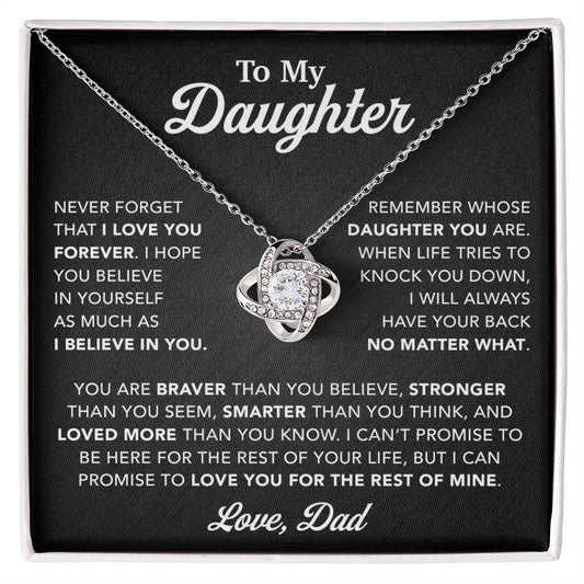 To My Daughter Necklace, Gift for Daughter from Dad, Father Daughter Necklace 25_2_Black