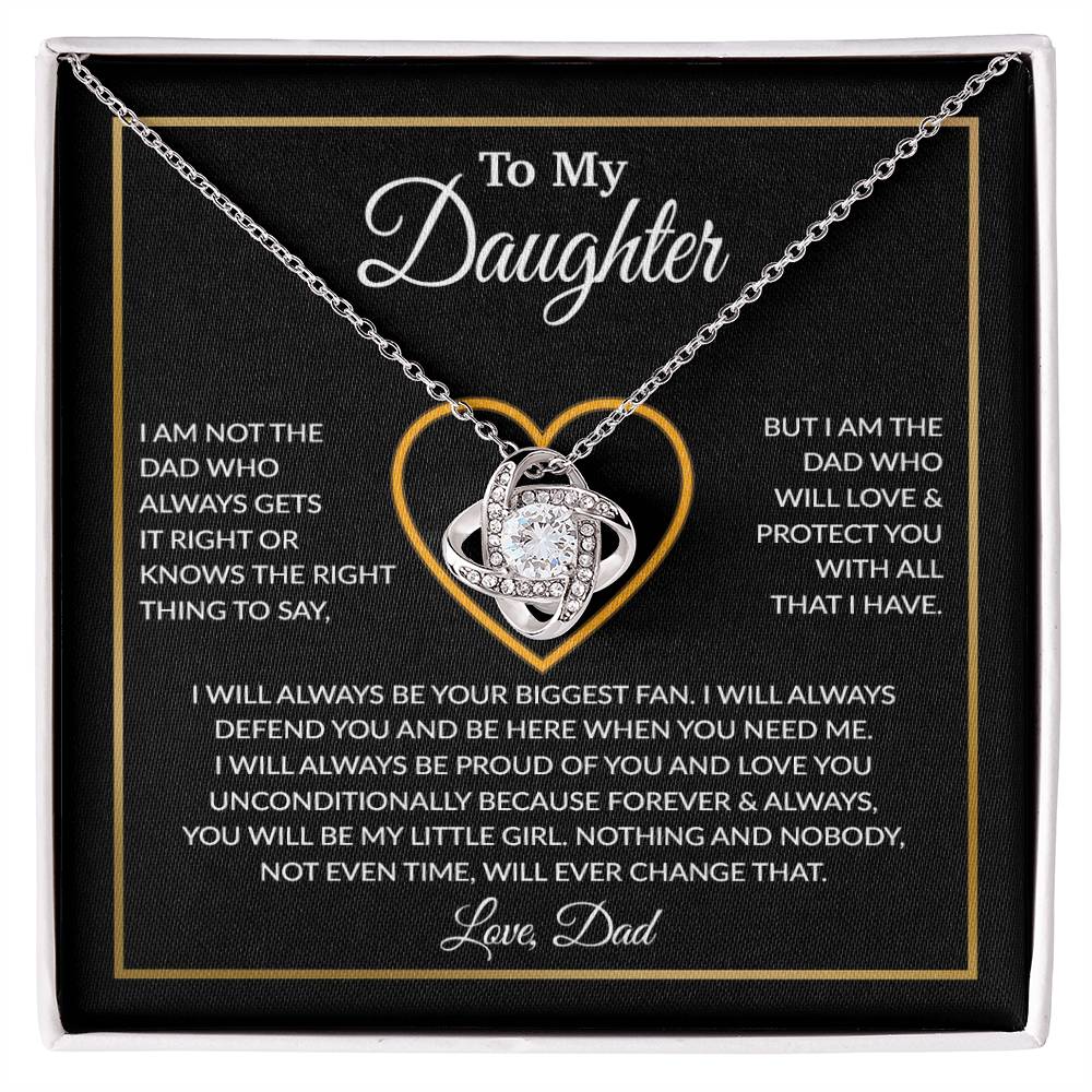 To My Daughter Necklace, Gift For Daughter From Dad, Daughter Father Necklace 6_12_Black