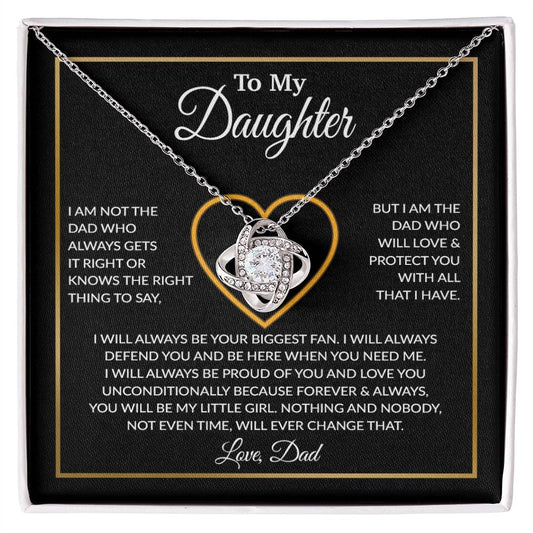 To My Daughter Necklace, Gift For Daughter From Dad, Daughter Father Necklace 6_12_Black