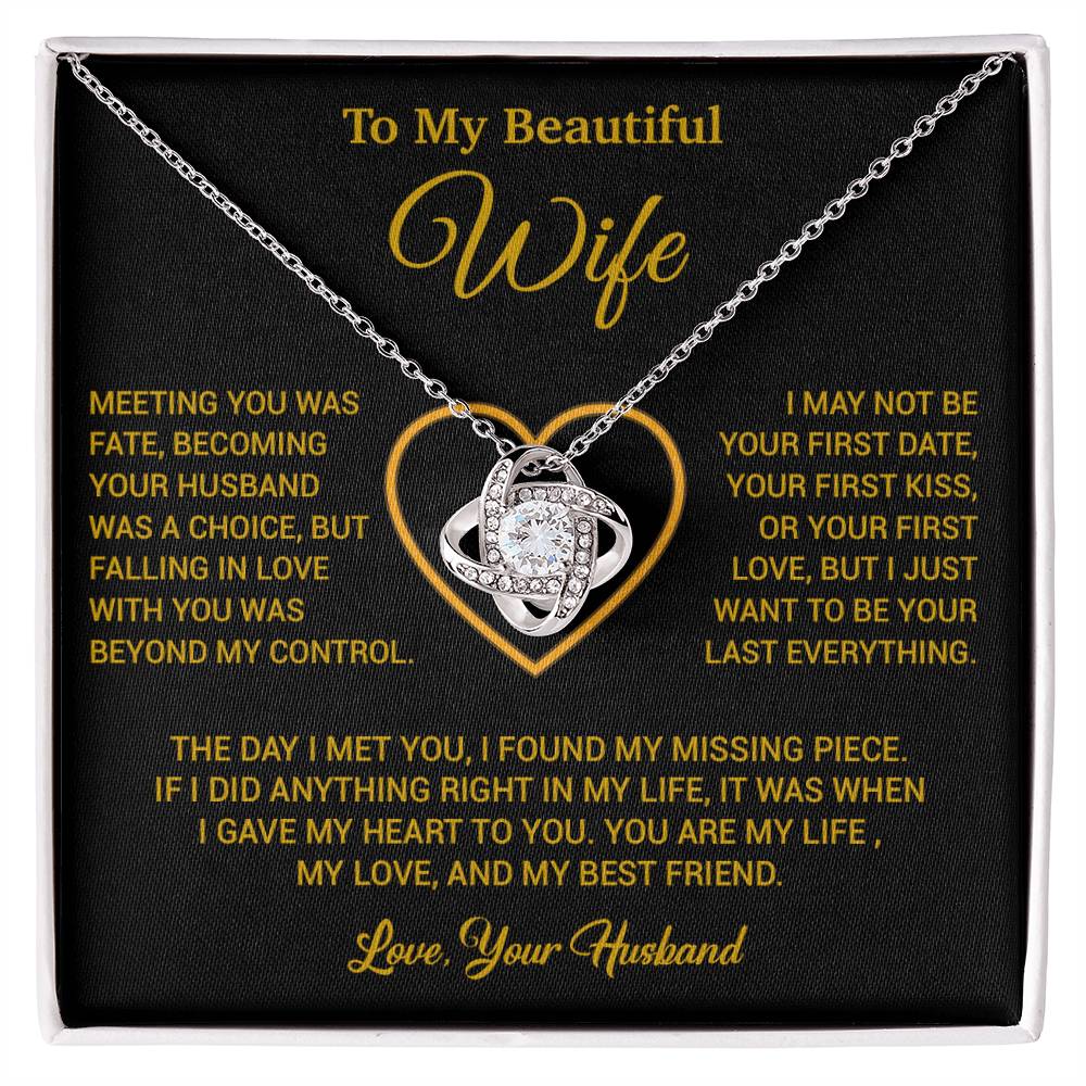 To My Wife Necklace, Gift For Wife, Anniversary Gift For Wife, Necklace For Wife 3_2_Gold