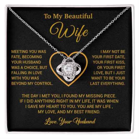 To My Wife Necklace, Gift For Wife, Anniversary Gift For Wife, Necklace For Wife 3_2_Gold