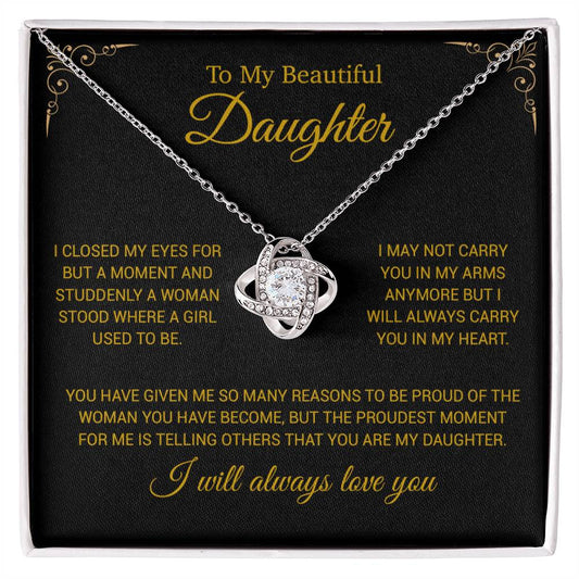 To My Daughter Necklace, Gift for Daughter from Dad, Daughter Father Necklace 29_11_Gold