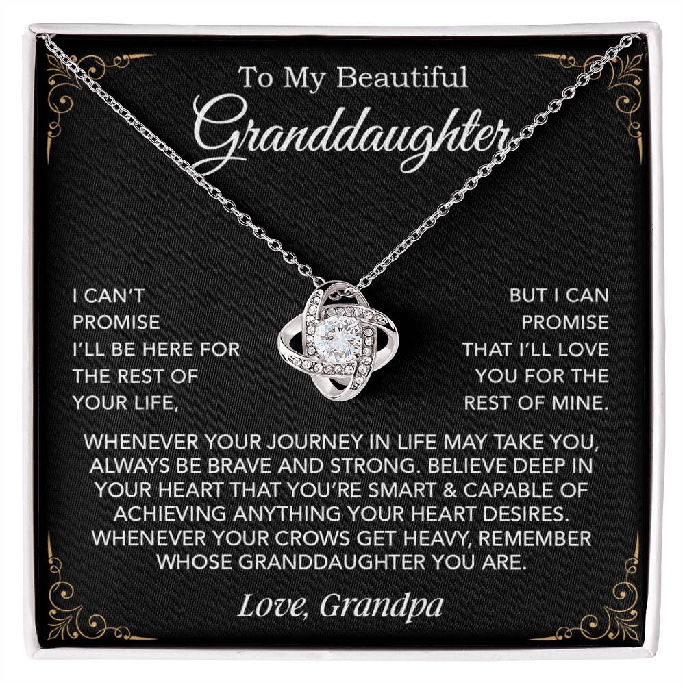 To My Granddaughter Necklace, Xmas Birthday Gift For Granddaughter From Grandpa
