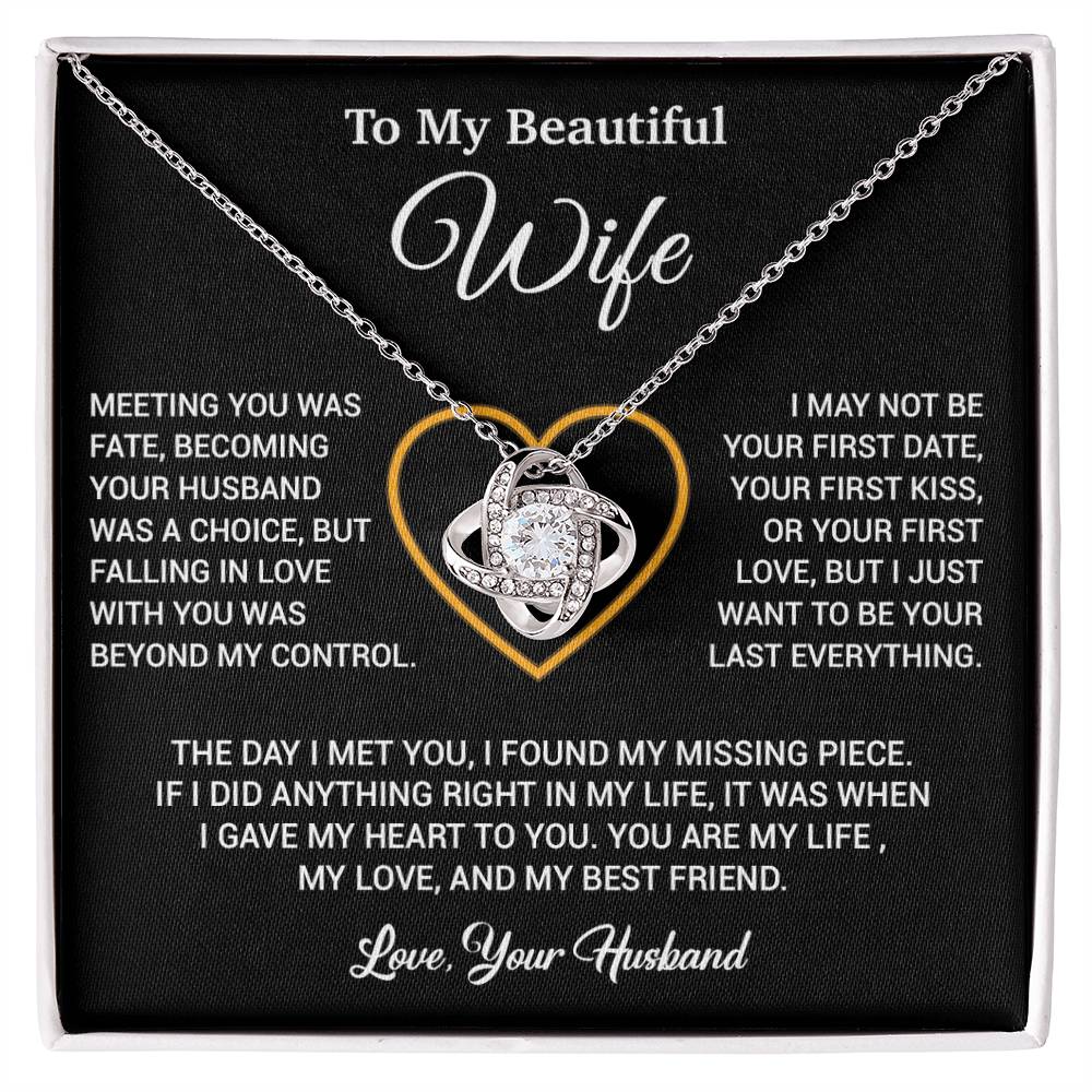 To My Wife Necklace, Gift For Wife, Anniversary Gift For Wife, Necklace For Wife 3_2_Black