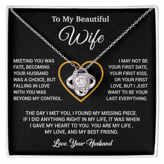 To My Wife Necklace, Gift For Wife, Anniversary Gift For Wife, Necklace For Wife 3_2_Black