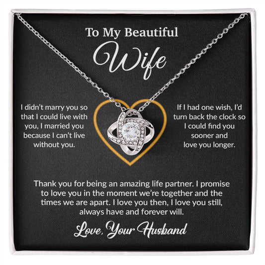 To My Wife Necklace, Gift For Wife, Anniversary Gift For Wife, Necklace For Wife 12_6_Black