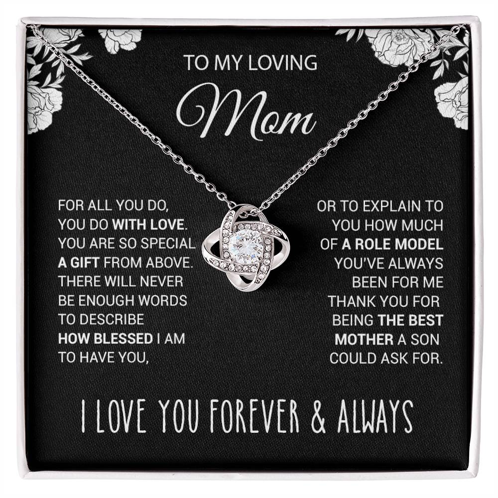 To My Mom Necklace, Gifts for Mom from Son, Mother And Son Necklace
