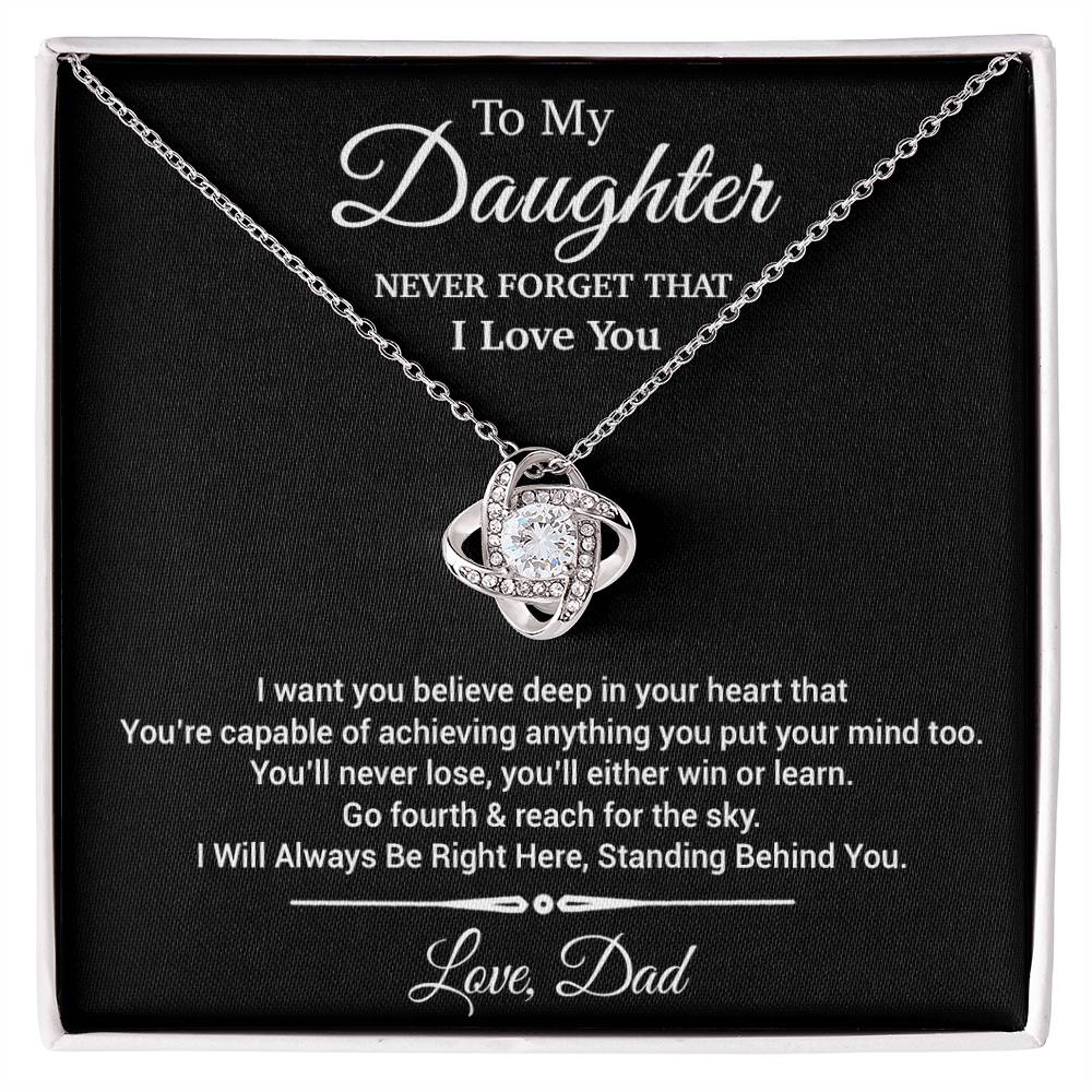 To My Daughter Necklace, Daughter Father Necklace, Daughter Gift From Dad 30_11_Black