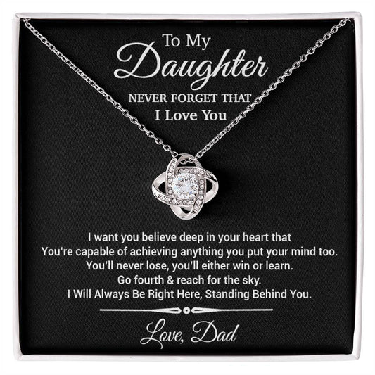 To My Daughter Necklace, Daughter Father Necklace, Daughter Gift From Dad 30_11_Black