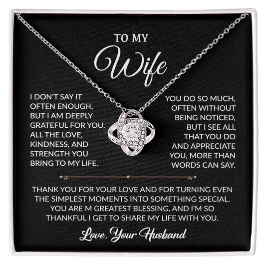 To My Wife Necklace, Gift For Wife, Anniversary Gift For Wife, Necklace For Wife 2_9_Black