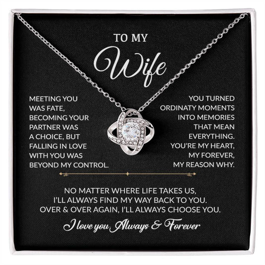 To My Wife Necklace, Gift For Wife, Anniversary Gift For Wife, Necklace For Wife 3_8_Black