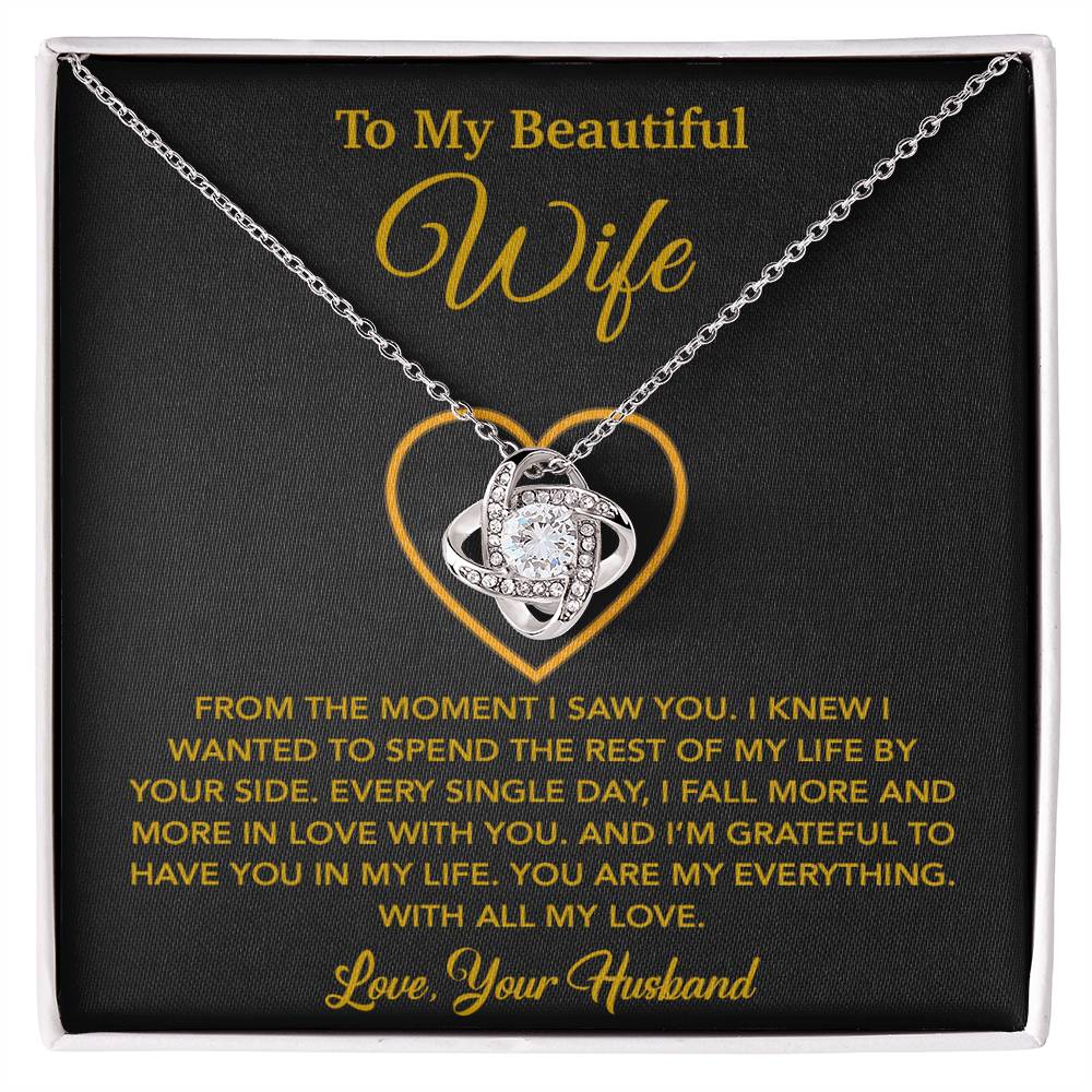 To My Wife Necklace, Gift For Wife, Anniversary Gift For Wife, Necklace For Wife 27_5_Gold