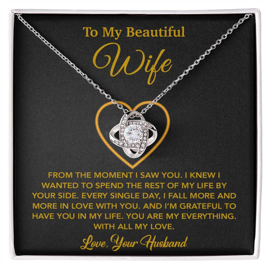 To My Wife Necklace, Gift For Wife, Anniversary Gift For Wife, Necklace For Wife 27_5_Gold