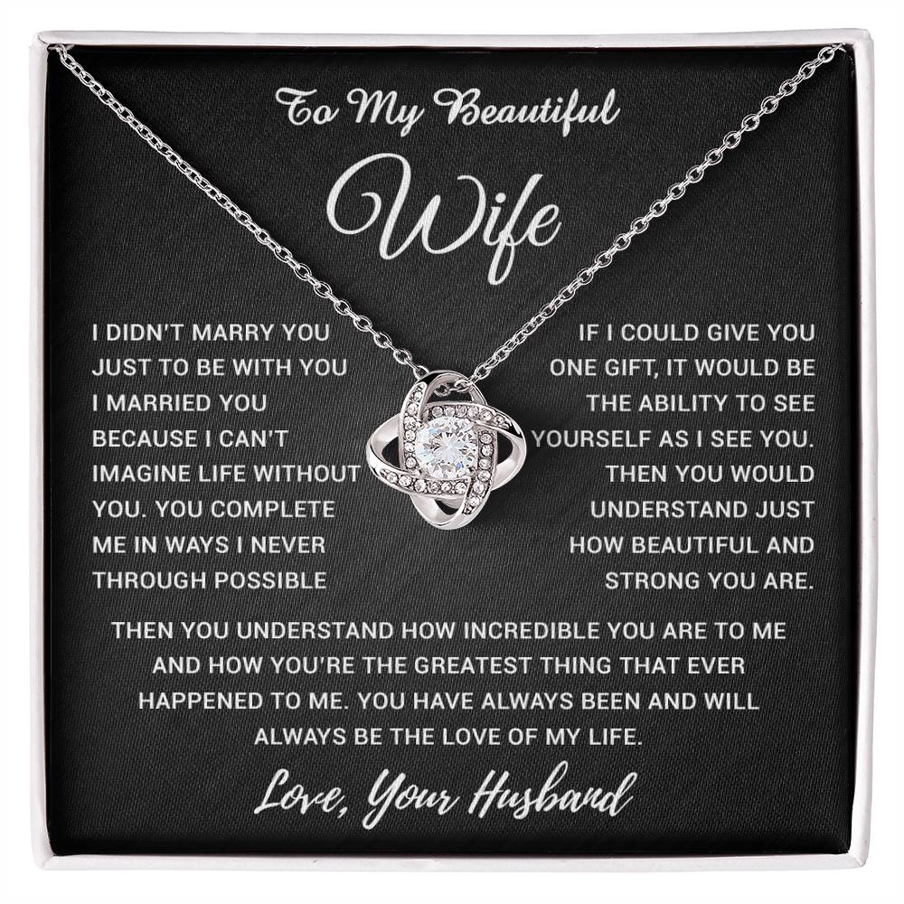 To My Wife Necklace, Gift For Wife, Anniversary Gift For Wife, Necklace For Wife 19_5_Black