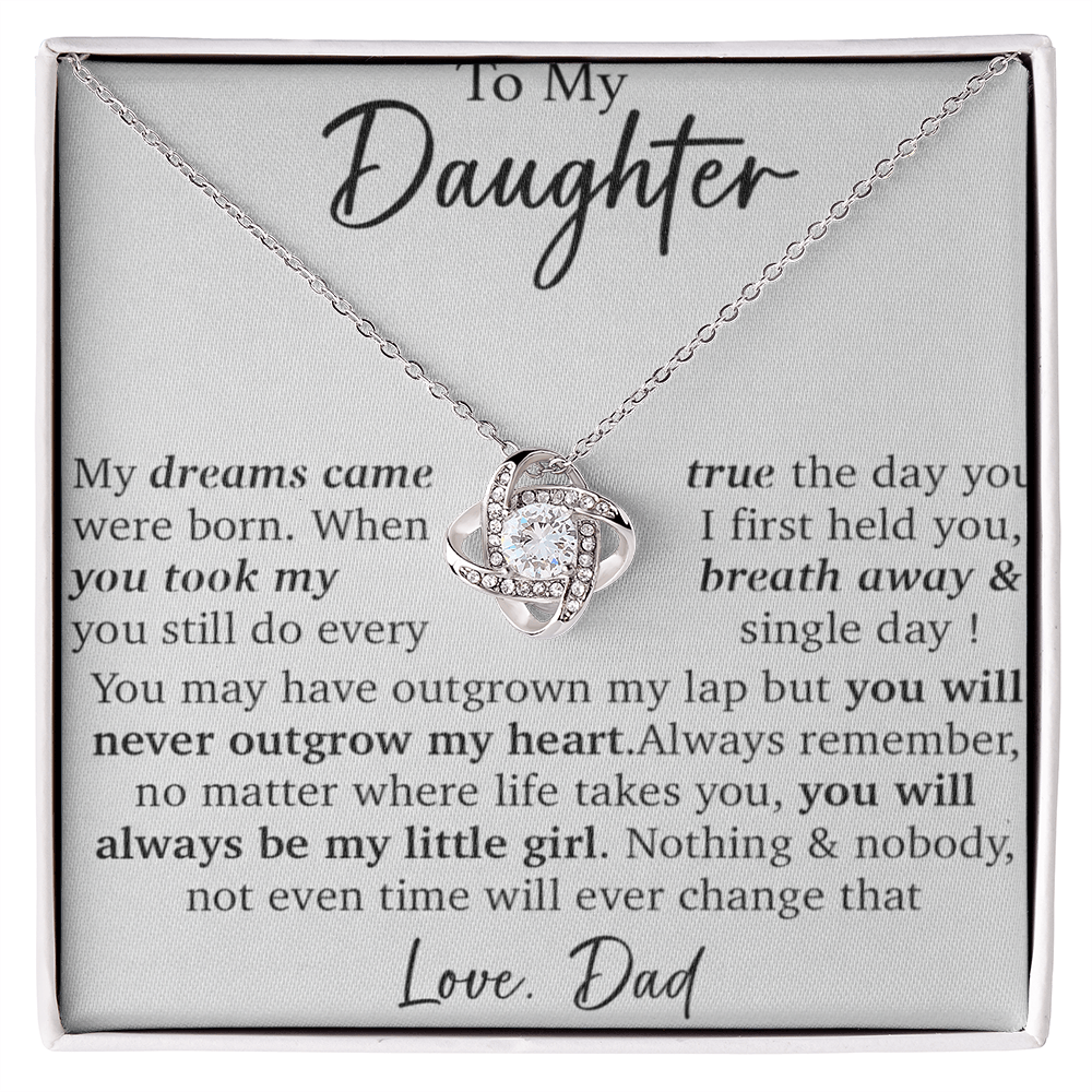 To My Daughter Necklace, Pendant Gift from Dad, Daughter Birthday Christmas Gift
