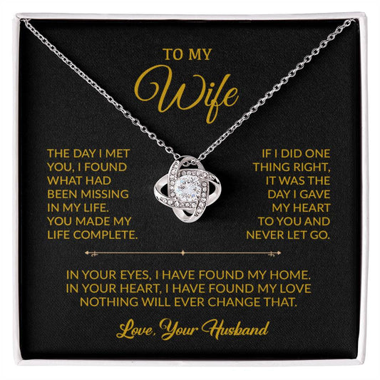 To My Wife Necklace, Gift For Wife, Anniversary Gift For Wife, Necklace For Wife 9_9_Gold