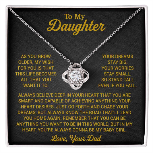 To My Daughter Necklace, Daughter Father Necklace, Daughter Gift From Dad 1_8_Gold