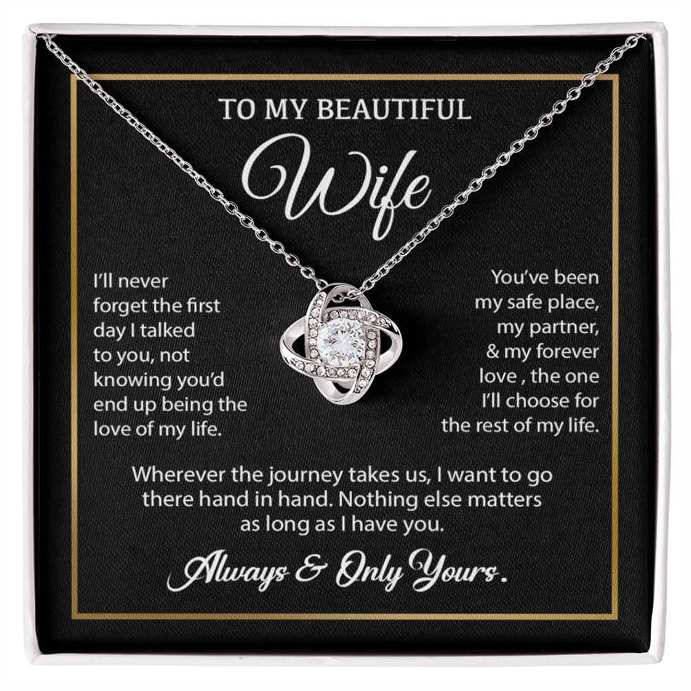 To My Wife Necklace, Gift For Wife, Anniversary Gift For Wife, Necklace For Wife 24_7_Black
