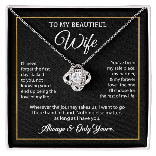 To My Wife Necklace, Gift For Wife, Anniversary Gift For Wife, Necklace For Wife 24_7_Black