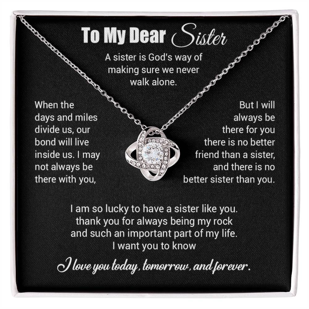 To My Sister Necklace, Brother to Sister, Birthday gift For Sister from Brother 3_4_Black