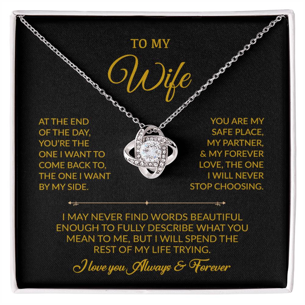 To My Wife Necklace, Gift For Wife, Anniversary Gift For Wife, Necklace For Wife 24_8_Gold