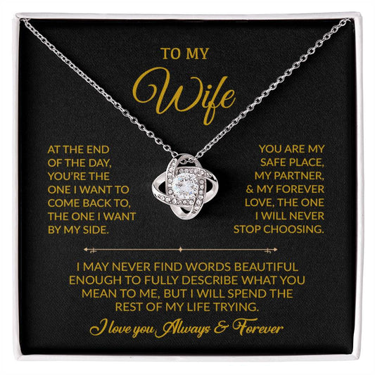 To My Wife Necklace, Gift For Wife, Anniversary Gift For Wife, Necklace For Wife 24_8_Gold