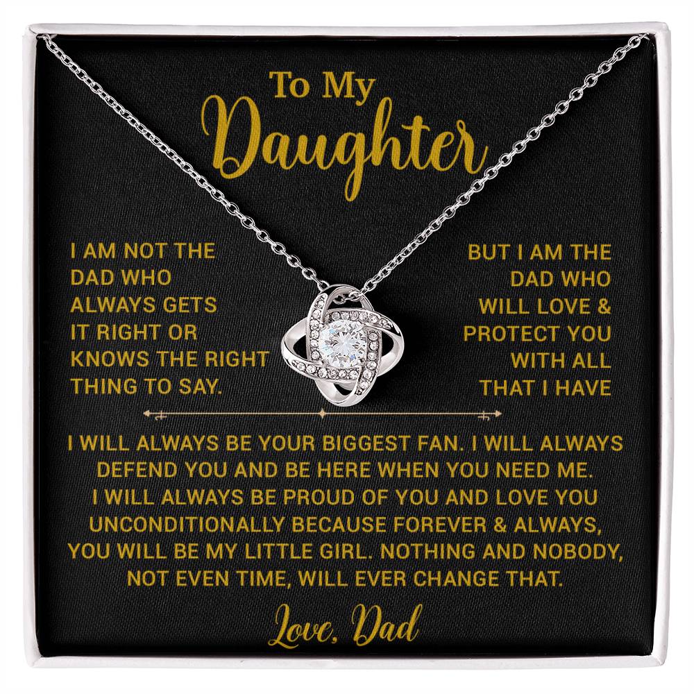 To My Daughter Necklace, Gift for Daughter from Dad, Father Daughter Necklace 8_4_Gold