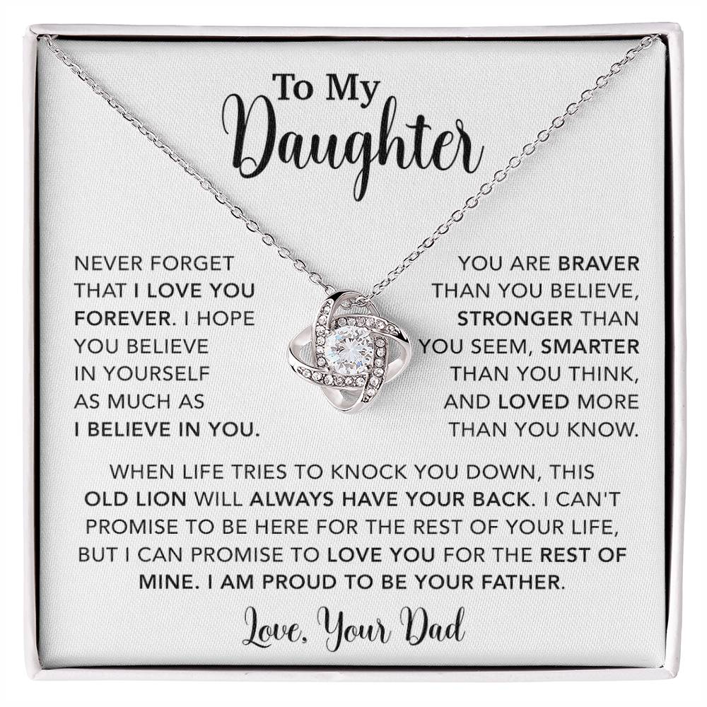 To My Daughter Necklace Gift for Daughter from Dad,Daughter Father Necklace 15_4_White