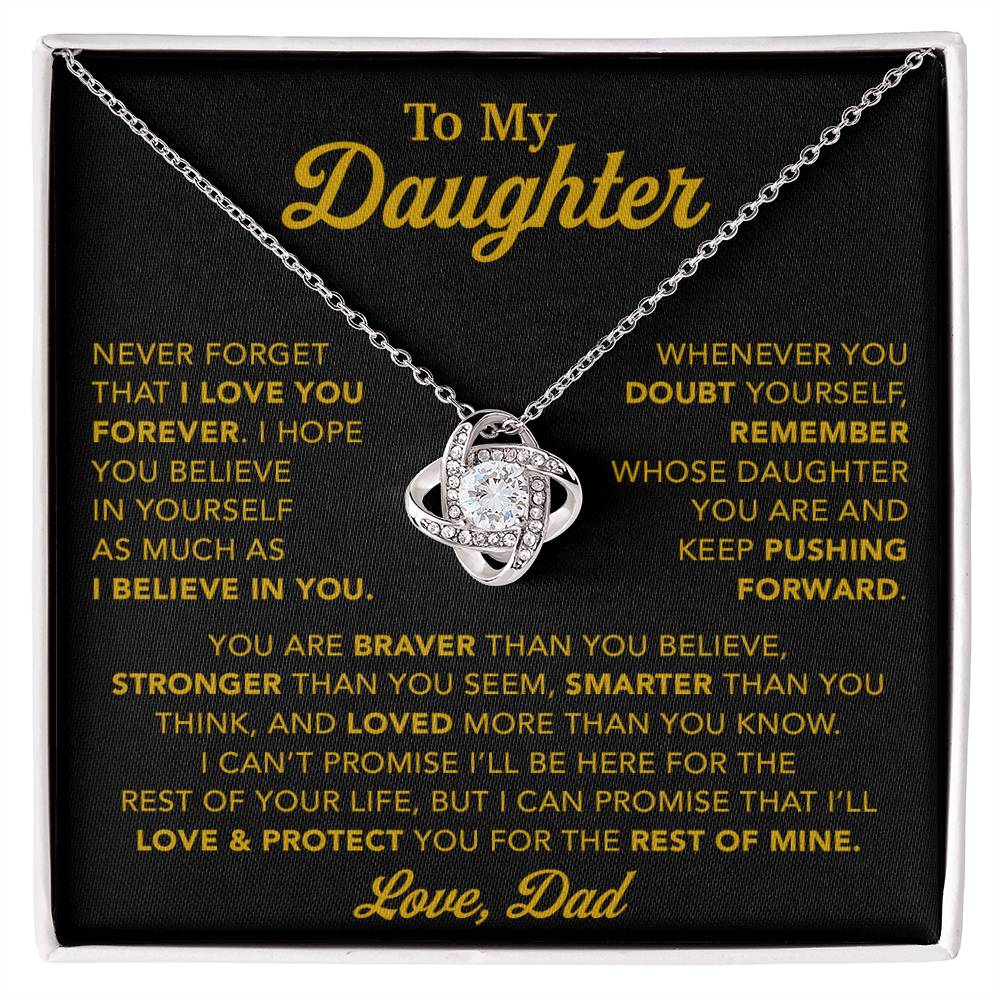 To My Daughter Necklace, Gift for Daughter from Dad, Father Daughter Necklace 15_11_Gold