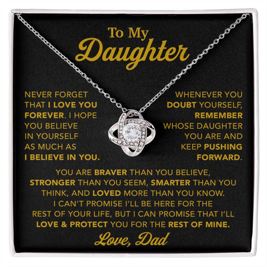 To My Daughter Necklace, Gift for Daughter from Dad, Father Daughter Necklace 15_11_Gold