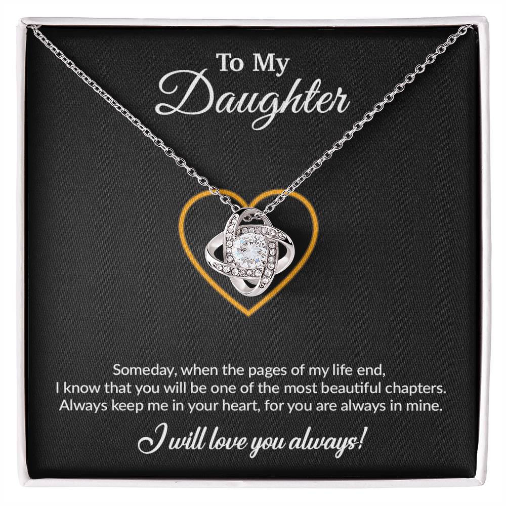To My Daughter Necklace, Gift for Daughter from Mom, Mother Daughter Necklace 17_8_Black